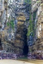 Cave entrance at cathedral Cave in New Zealand. Royalty Free Stock Photo