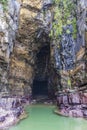 Cave entrance at cathedral Cave in New Zealand. Royalty Free Stock Photo