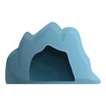 Cave entrance icon, cartoon style