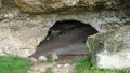 Cave entrance. Stone arch