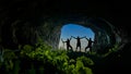 Cave exploration and travel successes of three crazy, adventurous and fearless friends