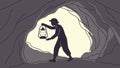 Cave Explorer with Lantern: Discovery Ancient Secrets, vector design Generative AI Royalty Free Stock Photo