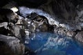 Cave filled by hot water, Iceland