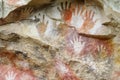 Cave with hand prints, cueva de las manos Royalty Free Stock Photo