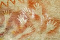 Cave with hand prints, cueva de las manos Royalty Free Stock Photo