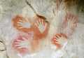 Cave with hand prints, cueva de las manos Royalty Free Stock Photo