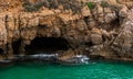 A cave hidden in the sea.