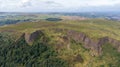 Cave Hill Belfast, Northern ireland. Aerial view on Cliffs. mountains and City