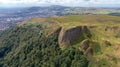 Cave Hill Belfast, Northern ireland. Aerial view on Cliffs. mountains and City