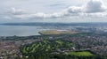 Cave Hill Belfast, Northern ireland. Aerial view on Cliffs. mountains and City