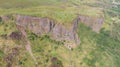 Cave Hill Belfast, Northern ireland. Aerial view on Cliffs. mountains and City