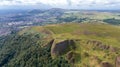 Cave Hill Belfast, Northern ireland. Aerial view on Cliffs. mountains and City