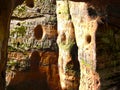 Cave house in red sandstone rock