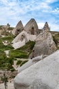 Cave houses in Goreme, Nevsehir, Capadoccia, Anatolia, Turkey, Asia