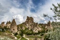 Cave houses in Goreme, Nevsehir, Capadoccia, Anatolia, Turkey, Asia