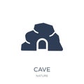 cave icon. Trendy flat vector cave icon on white background from