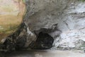 cave inside the mountain used by primitive prehistoric men as a