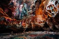 cave with intricate and colorful formations, resembling artwork