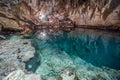 Cave lake Cenote Suytun at Valladolid, Yucatan - Mexico Royalty Free Stock Photo