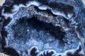 Blue quartz geode Royalty Free Stock Photo