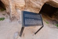 Cave with painted biclinium in Little Petra town