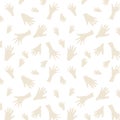 Cave Painting Seamless Pattern. Hand paintings background.