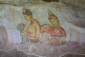 Cave painting on treck up lions rock Sigiriya Royalty Free Stock Photo