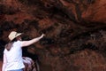 Cave painting in Uluru Ayers Rock in Uluru-Kata Tjuta National Park Northern Territory Australia