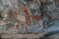 Cave paintings and petroglyphs Laas Geel near Hargeisa closeup Somalia Royalty Free Stock Photo