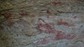 Cave paintings and petroglyphs in Terkei Cave aka flying horses , Ennedi, Chad Royalty Free Stock Photo