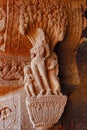 Cave 1, Porch pillar, detail of bracket figure, Aurangabad Caves, Aurangabad, Maharashtra