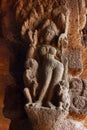 Cave 1, Porch pillar, detail of bracket figure, Aurangabad Caves, Aurangabad, Maharashtra