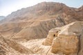 Cave in Qumran, where the dead sea scrolls were found Royalty Free Stock Photo