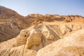 Cave in Qumran, where the dead sea scrolls were found Royalty Free Stock Photo