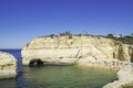 Cave in the rock formation of Carvalho beach, Carvoeiro, Lagoa, Algarve, Portugal