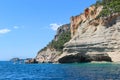 Cave in the rock between Kirish and Kemer Turkey, Mediterranean sea Royalty Free Stock Photo