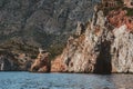 Cave in rocks Aegean sea landscape in Turkey nature resort destinations beautiful travel scenery Royalty Free Stock Photo