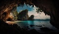 Cave in the sea at Phi Phi island, Krabi, Thailand