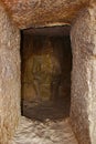 Cave 9, Shrine with bhadrasana Buddha. Aurangabad Caves