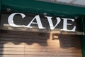 Cave sign letters wine bar showcase outdoor Cafe Mockup