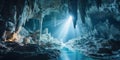 a cave with stalactites and stalagmites