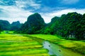 Cave tourist boats in Tam Coc, Ninh Binh, Vietnam