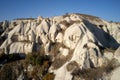 Cave town and rock formations at Goreme, Cappadocia, Turkey. Royalty Free Stock Photo