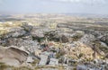 Cave town Uchisar from the ancient mountain fortress. Cappadocia, Turkey Royalty Free Stock Photo