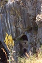The Cave under Predjama Castle Predjamski grad is the home of a colony of bats, Postojna, Slovenia