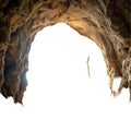 Cave View from Inside Isolated on White Background Royalty Free Stock Photo