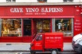 Cave Vino Sapiens wine shop\'s exterior view in Paris, France