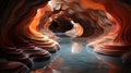 A cave with water in it