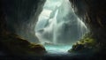 Cave Waterfall Boat Deep Movie: Panoramic Rain Forest Unique Lan