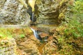 Cave waterfall at Watkins Glen state park Royalty Free Stock Photo